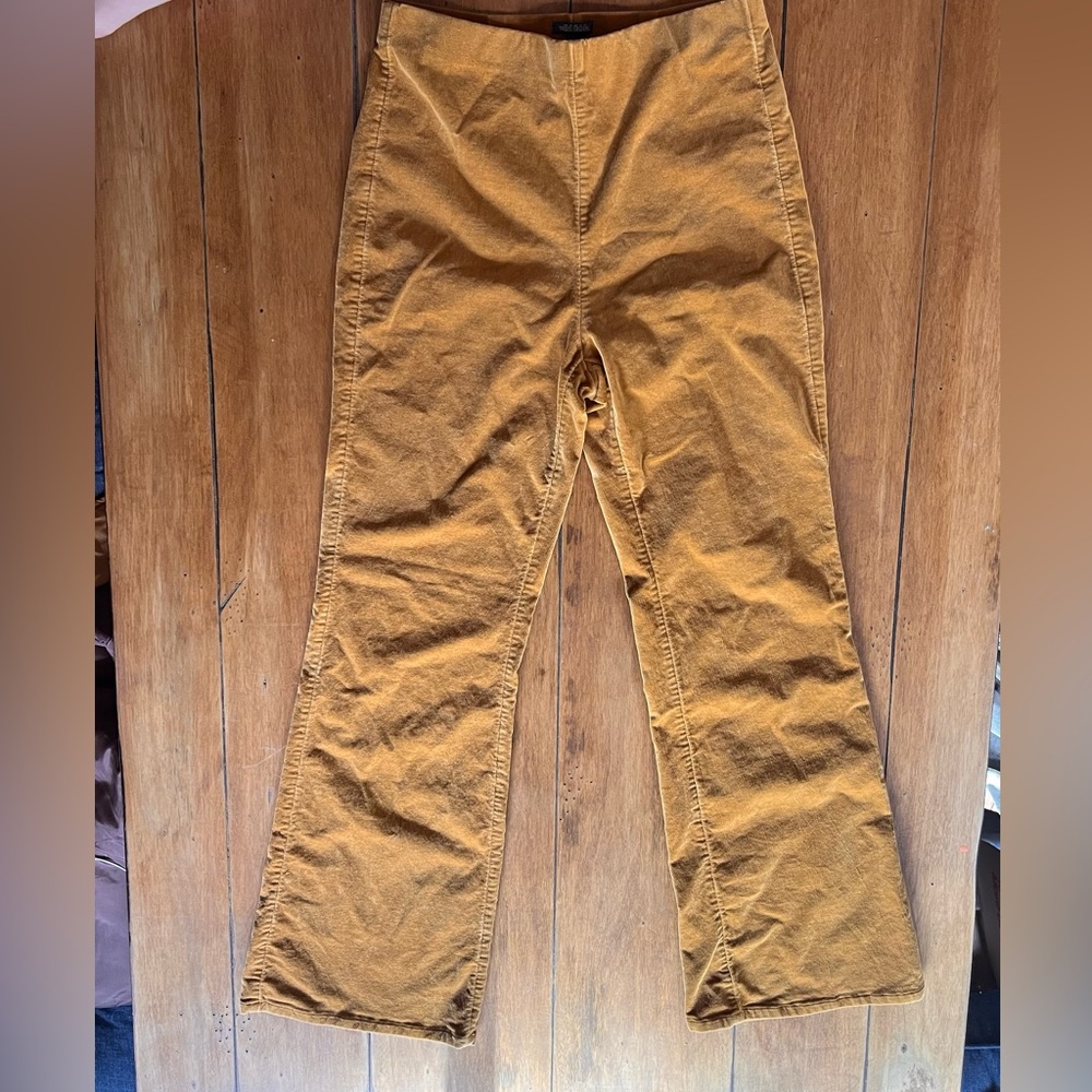 Women’s Mustard Colored Tight Corduroy Flared Pants